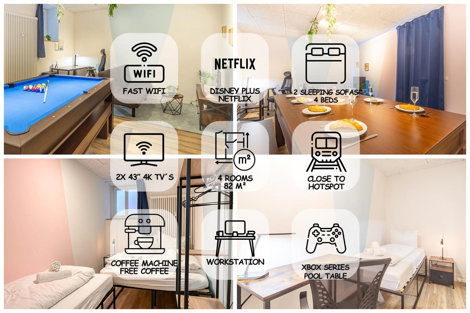 Appartamento Pool Table Heaven, Workstation, 4K Tv, Netflix Lipsia Esterno foto